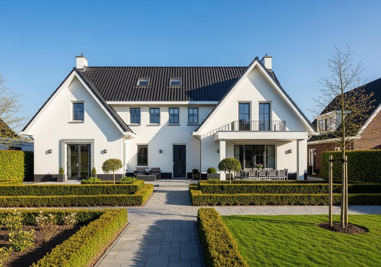 Familievilla Utrecht — exterieur bij dusk