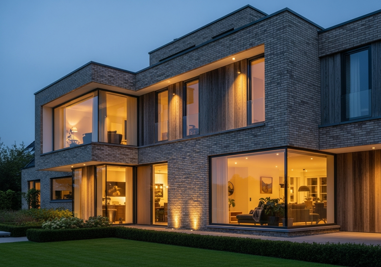 Familievilla Utrecht — exterieur bij dusk